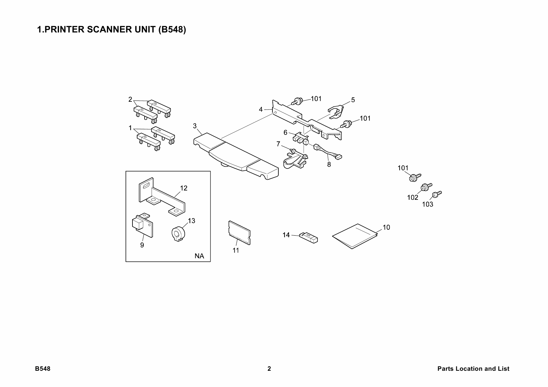 RICOH Options B548 PRINTER-SCANNER-UNIT-TYPE-2045 Parts Catalog PDF download-3